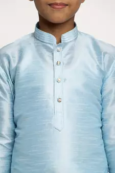 Boys Sky Blue Color Silk Kurta with Churidar