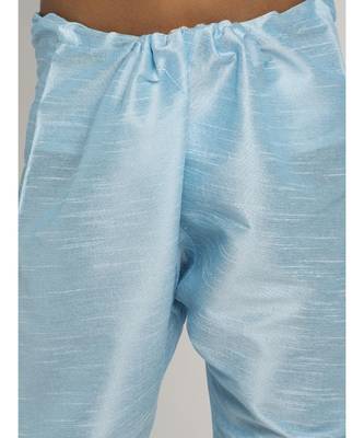 Boys Sky Blue Color Silk Kurta with Churidar 5