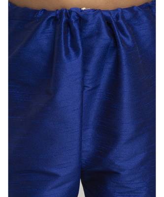 Boys Royal Blue Color Silk Kurta with Churidar 5