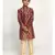 Boys Maroon Color Printed Silk Kurta with Churidar