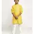 Yellow and White Cotton Boys Kurta Pyjama