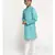 Sea Green and White Cotton Boys Kurta Pyjama