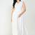 Altiven Women's White Solid Sleeveless Cotton V Neck Casual Dress