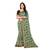 Teal printed georgette saree with blouse