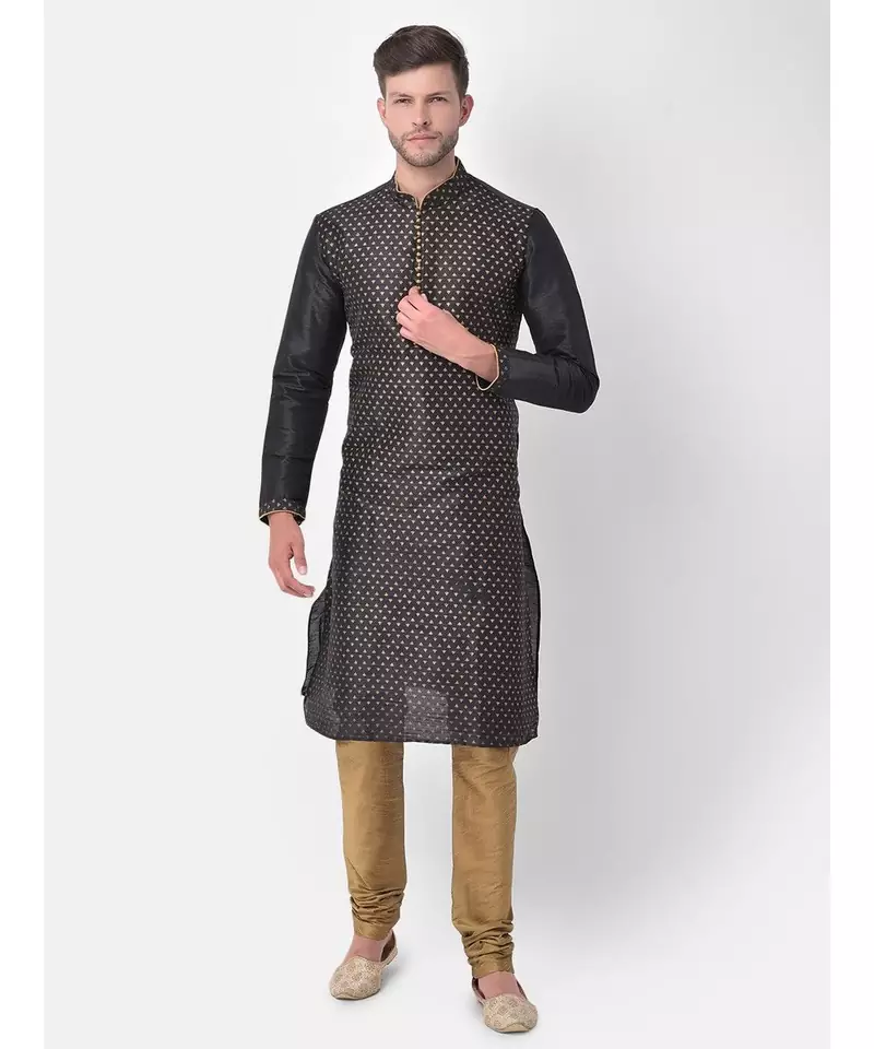 DEYANN Ethnic Motif Printed Kurta Churidar Set