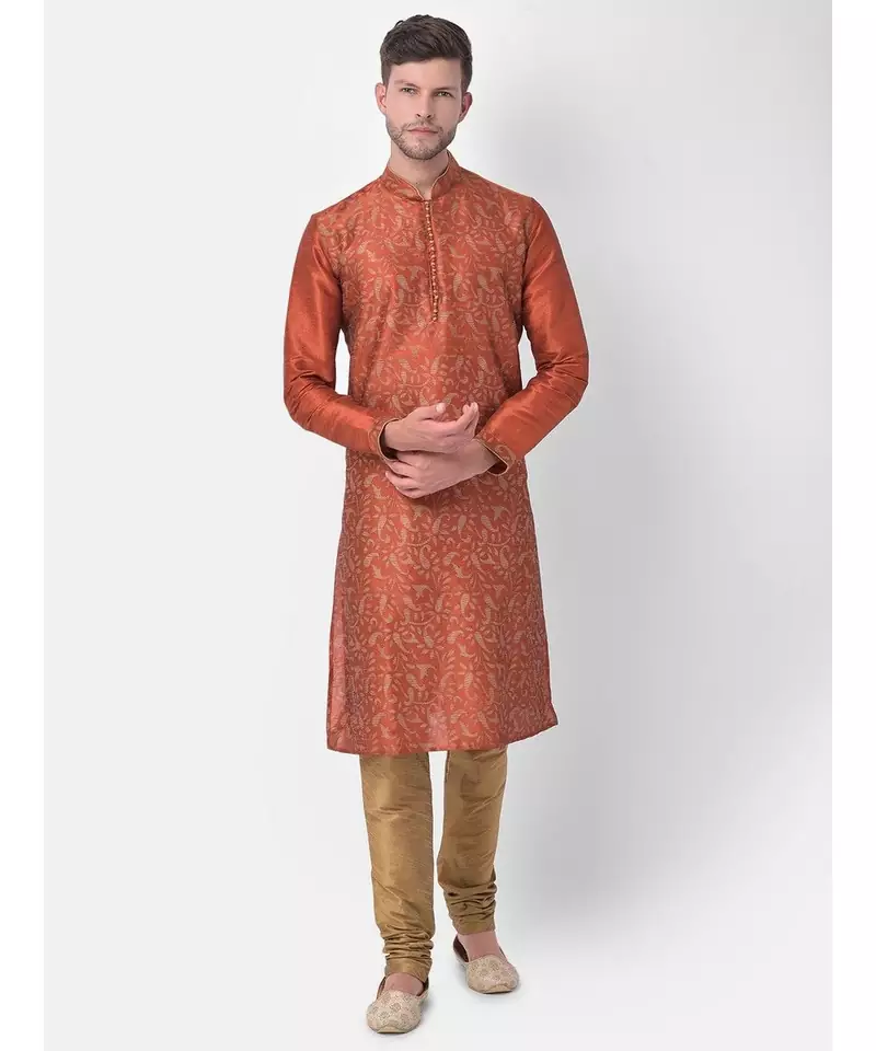DEYANN Ethnic Motif Printed Kurta Churidar Set
