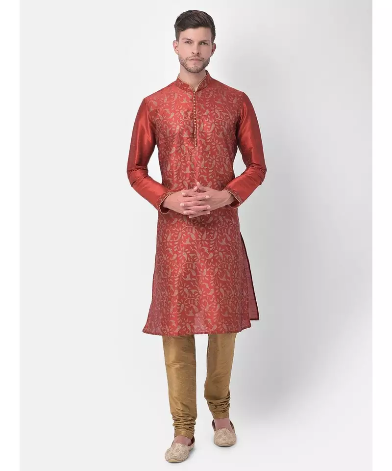 DEYANN Ethnic Motif Printed Kurta Churidar Set