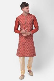 DEYANN Ethnic Motif Printed Kurta Churidar Set