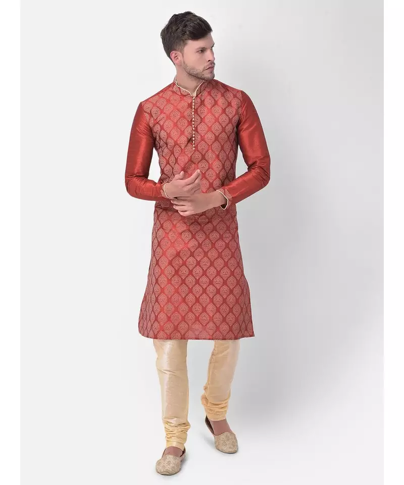DEYANN Ethnic Motif Printed Kurta Churidar Set