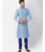 DEYANN Ethnic Motif Printed Kurta Churidar Set