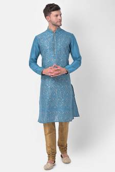DEYANN Ethnic Motif Printed Kurta Churidar Set