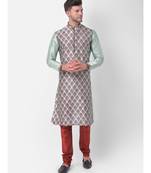 DEYANN Ethnic Motif Printed Kurta Churidar Set