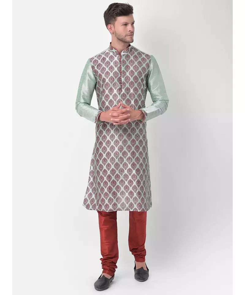DEYANN Ethnic Motif Printed Kurta Churidar Set