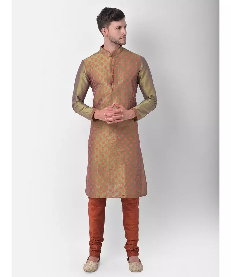 DEYANN Ethnic Motif Printed Kurta Churidar Set