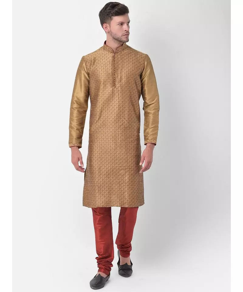 DEYANN Ethnic Motif Printed Kurta Churidar Set