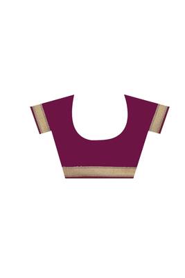 Maroon Woven silk blend Saree With Blouse 4