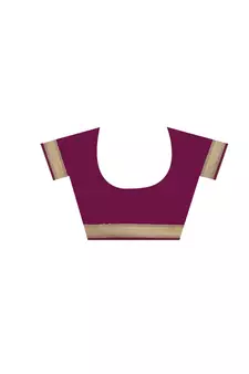 Maroon Woven silk blend Saree With Blouse