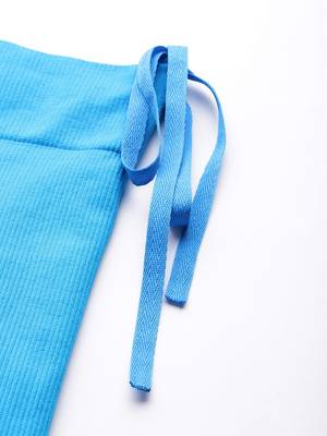 Light Blue Solid Micro Fiber Saree Shapewear 4