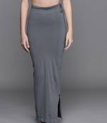 Charcoal Grey Solid Micro Fiber Saree Shapewear