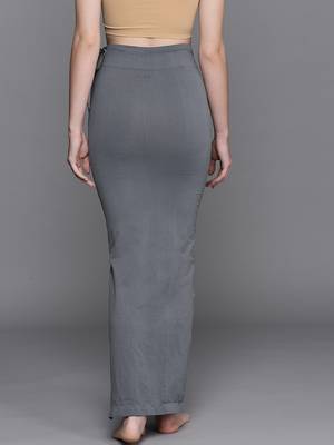 Charcoal Grey Solid Micro Fiber Saree Shapewear 2