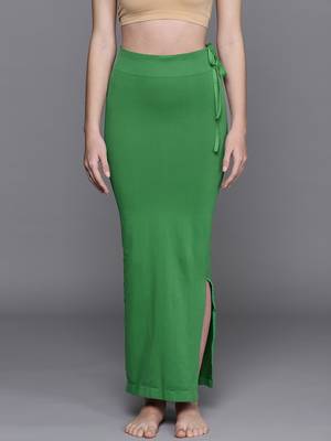 Green Solid Micro Fiber Saree Shapewear 1