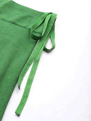 Green Solid Micro Fiber Saree Shapewear 4