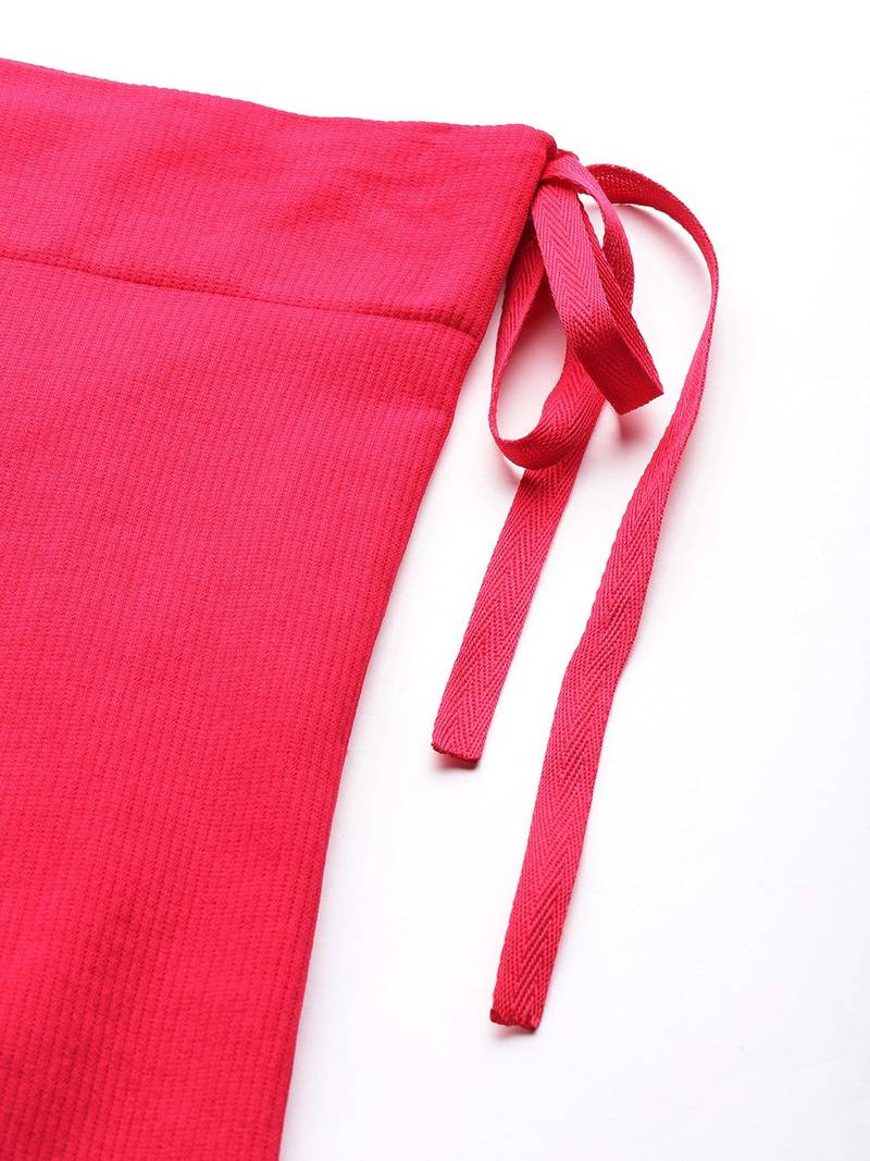 Pink Solid Micro Fiber Saree Shapewear
