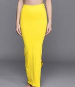 Yellow Solid Micro Saree Shapewear