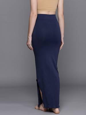 Navy Blue Solid Micro Fiber Saree Shapewear 2