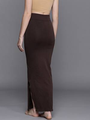 Brown Solid Micro Fiber Saree Shapewear 2