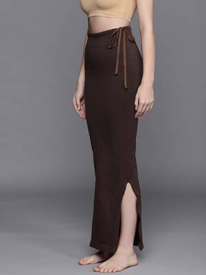 Brown Solid Micro Fiber Saree Shapewear 3