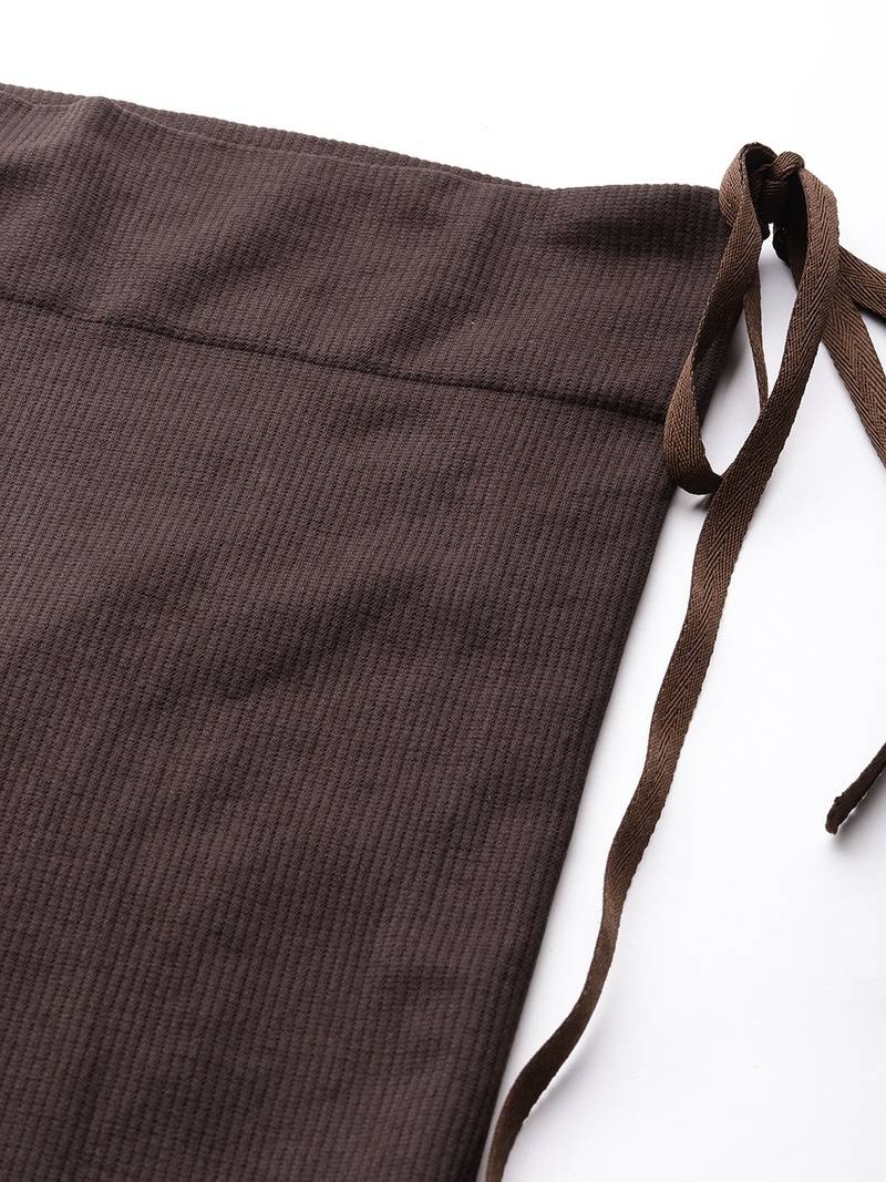 Brown Solid Micro Fiber Saree Shapewear