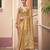 Gold plain cotton silk saree with blouse