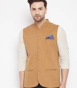 Brown woven_x000D_
 poly ryon nehru jacket