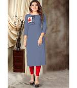 CLOTH BOOST Presenting Rayon printed Full Sleeve Grey Kurti