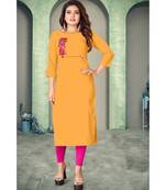 CLOTH BOOST Presenting Rayon printed Full Sleeve Yellow Kurti