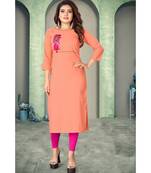 CLOTH BOOST Presenting Rayon printed Full Sleeve Orange Kurti