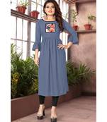 CLOTH BOOST Presenting Rayon printed Full Sleeve Grey Kurti
