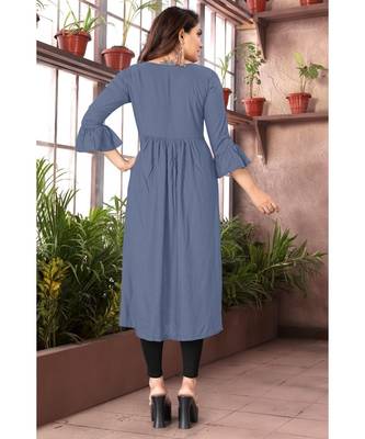 CLOTH BOOST Presenting Rayon printed Full Sleeve Grey Kurti 2
