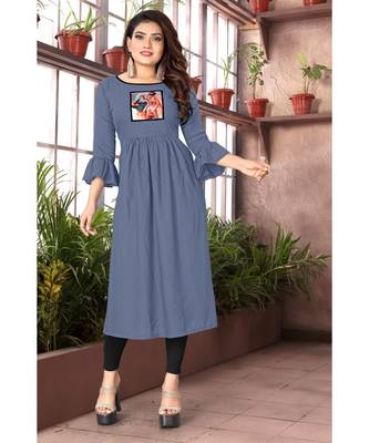 CLOTH BOOST Presenting Rayon printed Full Sleeve Grey Kurti 3