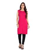 CLOTH BOOST Presenting Rayon printed Short Sleeve Pink Kurti