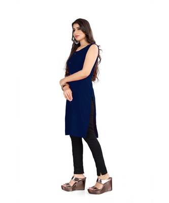 CLOTH BOOST Presenting Rayon printed Short Sleeve Blue Kurti 3