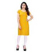 CLOTH BOOST Presenting Rayon printed Short Sleeve Yellow Kurti