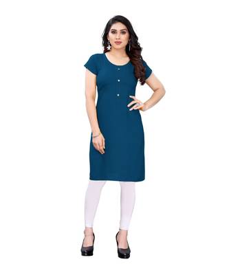 CLOTH BOOST Presenting Rayon printed Short Sleeve Blue Kurti 1