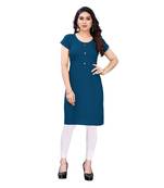 CLOTH BOOST Presenting Rayon printed Short Sleeve Blue Kurti