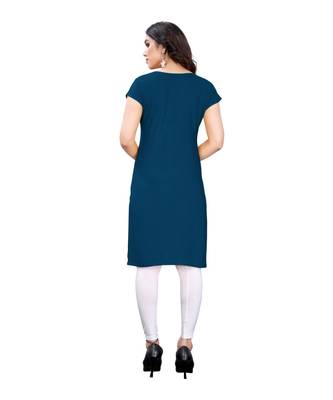 CLOTH BOOST Presenting Rayon printed Short Sleeve Blue Kurti 2
