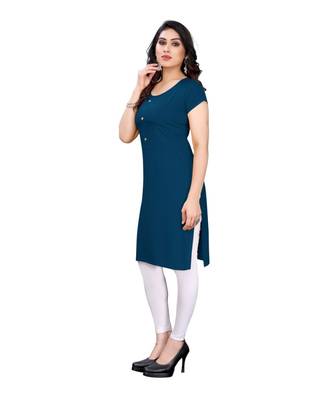 CLOTH BOOST Presenting Rayon printed Short Sleeve Blue Kurti 4