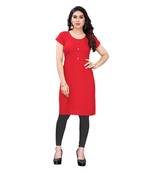 CLOTH BOOST Presenting Rayon printed Short Sleeve Red Kurti
