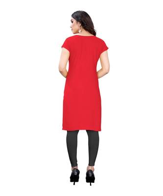 CLOTH BOOST Presenting Rayon printed Short Sleeve Red Kurti 2