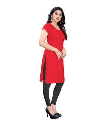 CLOTH BOOST Presenting Rayon printed Short Sleeve Red Kurti 3